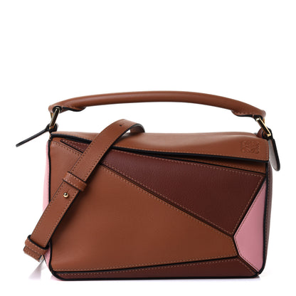 Loewe Calfskin Small Puzzle Bag Tan Medium Pink 1 of 4