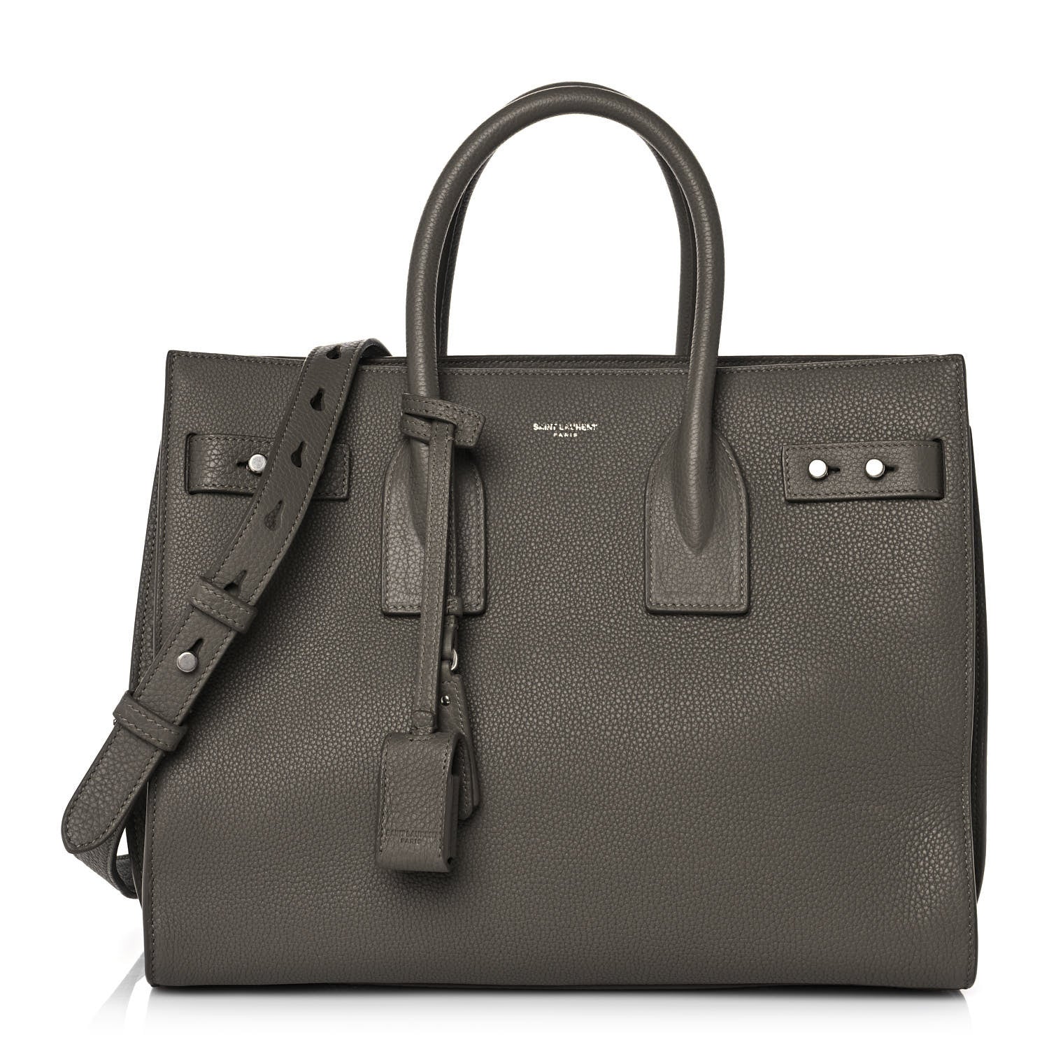 Saint Laurent Grained Calfskin Small Supple Sac De Jour Kaki Militaire 1 of 10