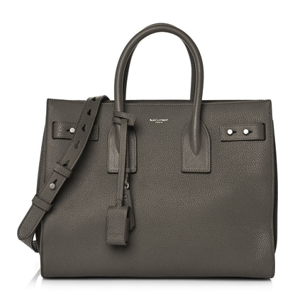 Saint Laurent Grained Calfskin Small Supple Sac De Jour Kaki Militaire 1 of 10