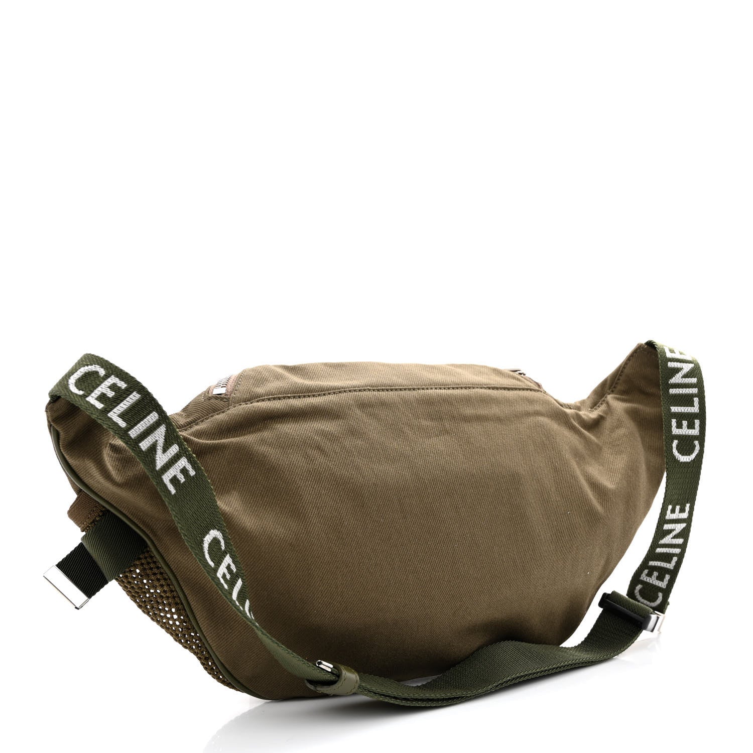 Celine Cotton Gabardine Logo Print Trekking Belt Bag Khaki 3 of 10