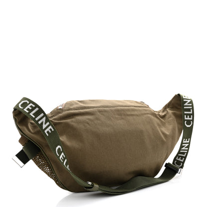 Celine Cotton Gabardine Logo Print Trekking Belt Bag Khaki 3 of 10