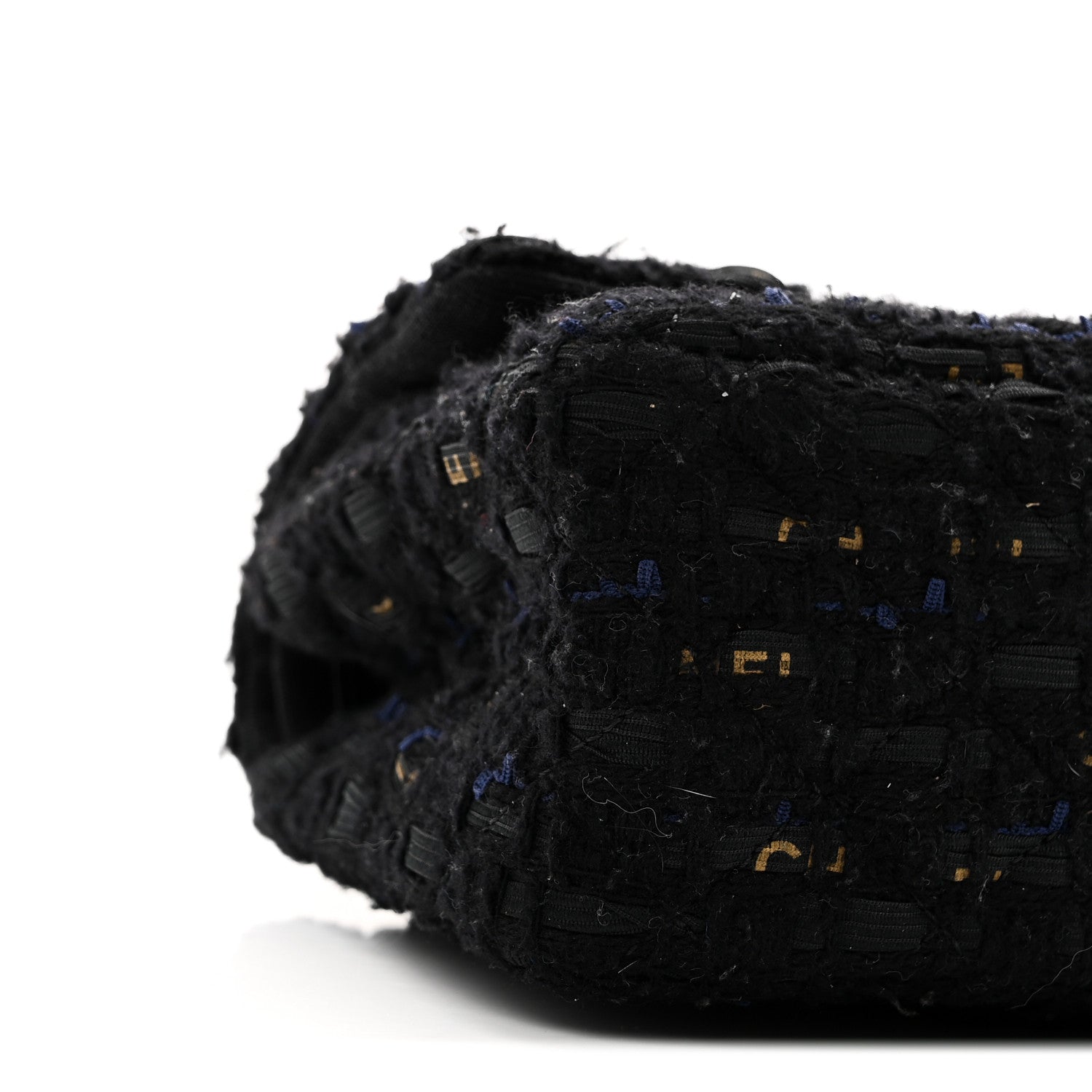 Chanel Tweed Quilted Mini 2.55 Reissue Flap Black Gold Navy 9 of 10