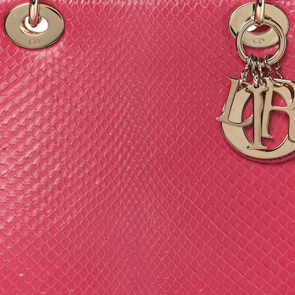 Christian Dior Snakeskin Large Lady Dior Pink 8 of 14