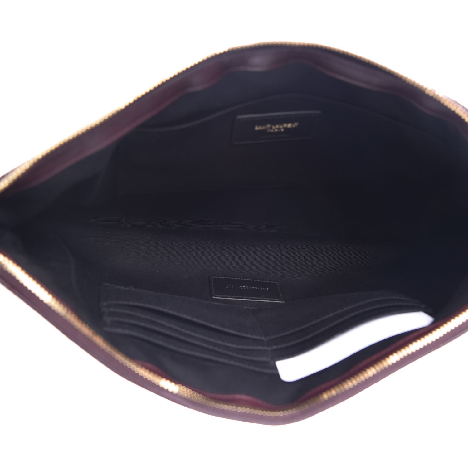 Saint Laurent Calfskin Matelasse Chevron Monogram Document Holder Amaranto 5 of 8