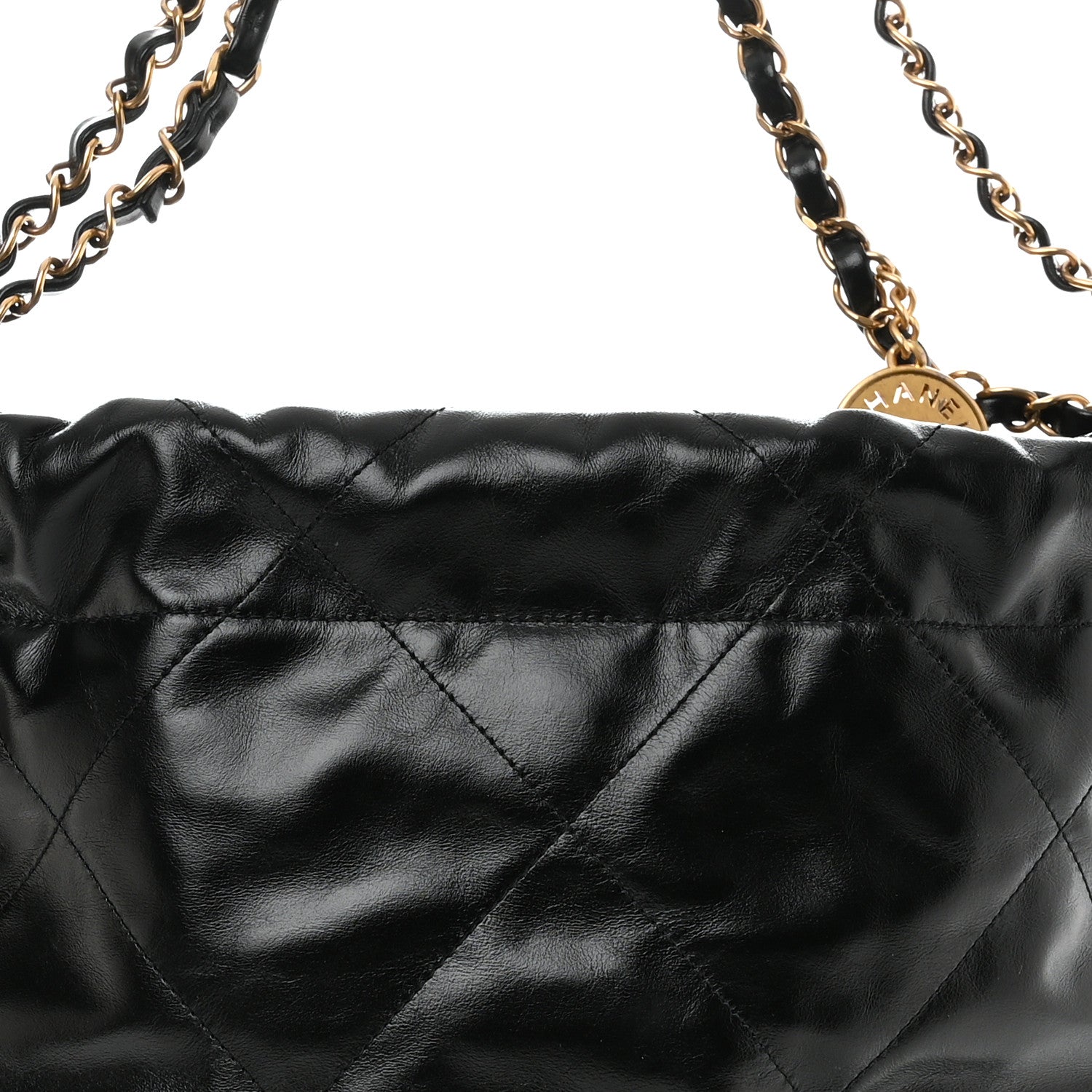Chanel Shiny Calfskin Quilted Small Chanel 22 Black 8 of 11