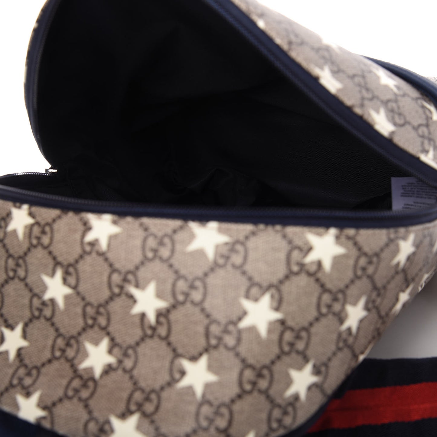 GG Supreme Monogram Stars Childrens Backpack Beige Ebony Yellow Royal
