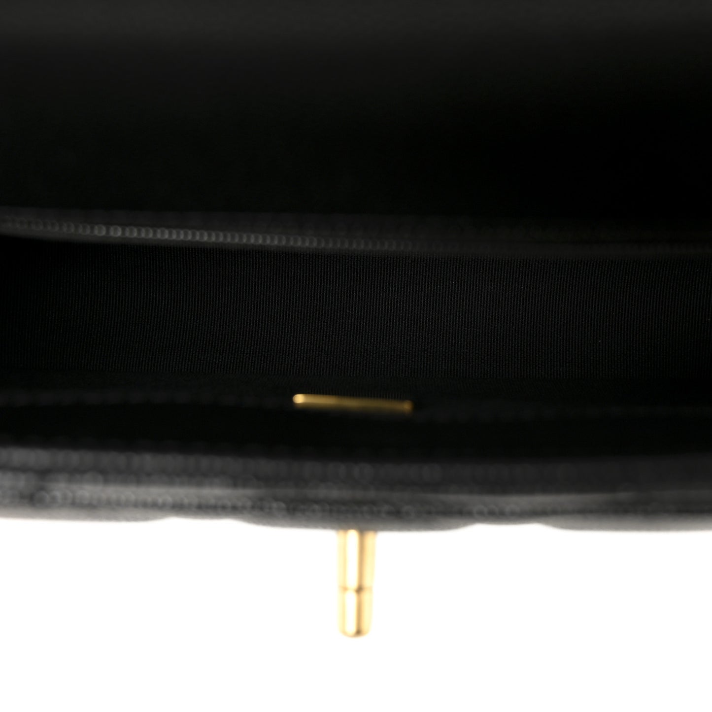Shiny Caviar Quilted Mini Flap Black