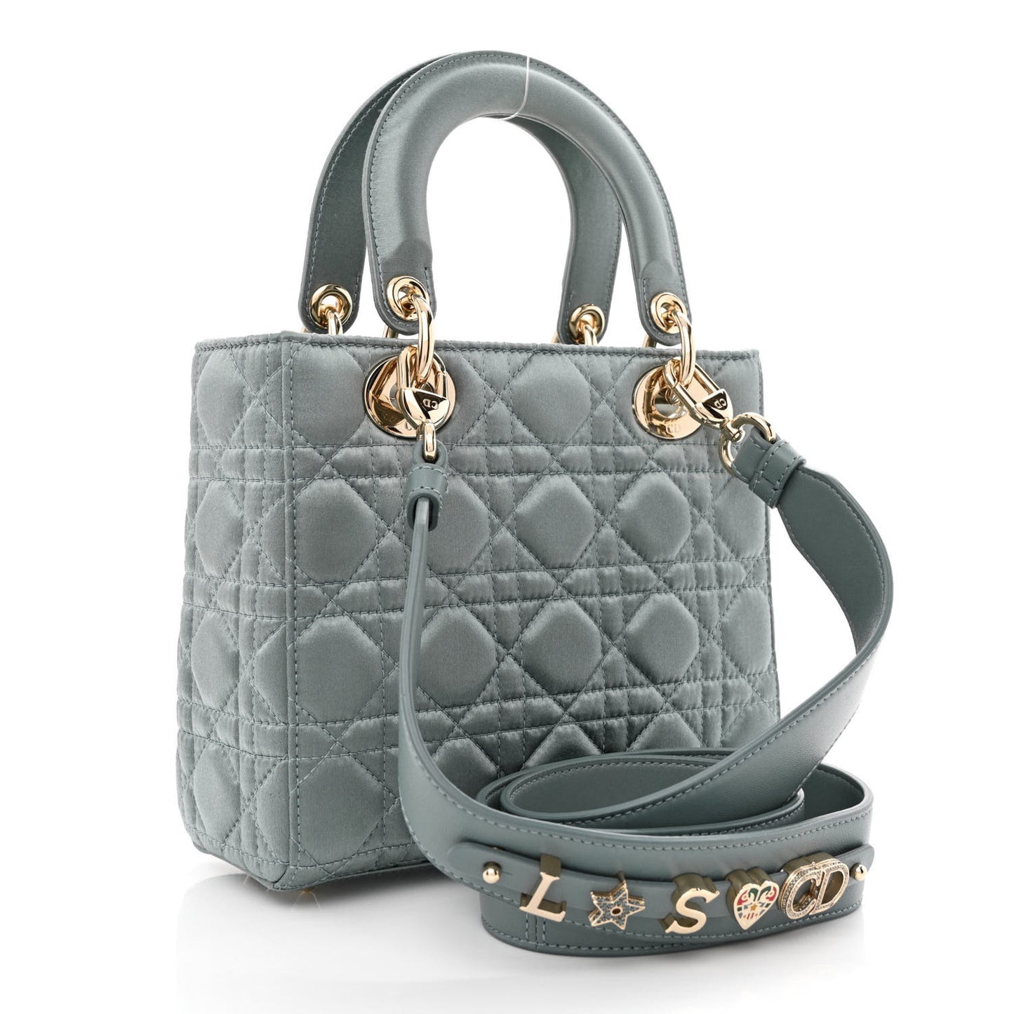 Satin Swarovski Crystal Cannage My ABC Lady Dior Grey
