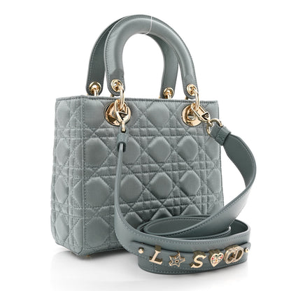 Christian Dior Satin Swarovski Crystal Cannage My ABC Lady Dior Grey 3 of 11