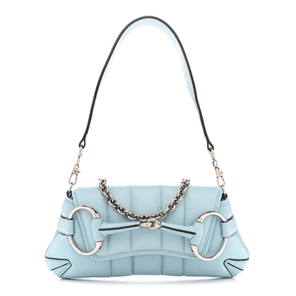 Gucci Nappa Vertical Matelasse Small Maxi Horsebit Chain Shoulder Bag Crystal Snow 1 of 12