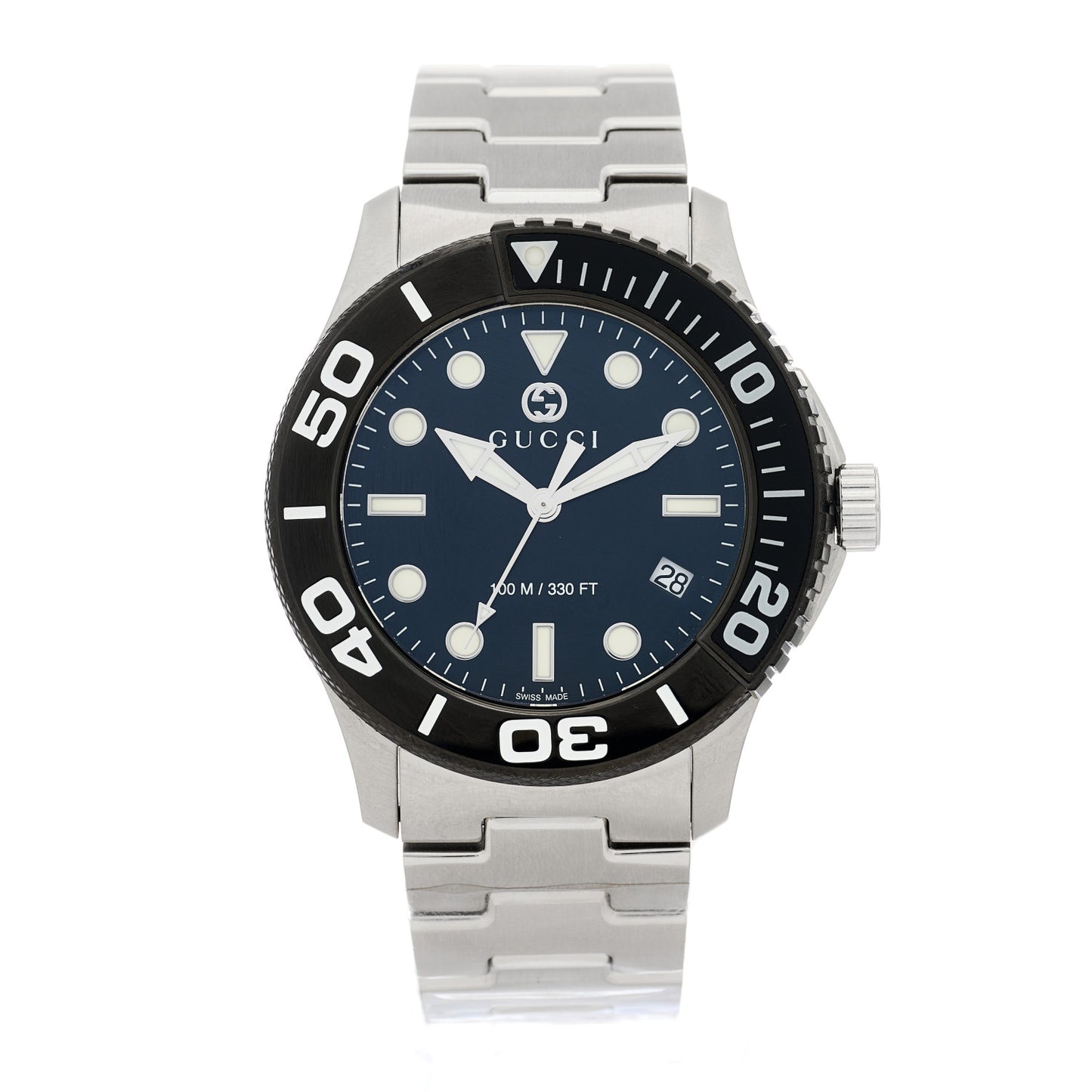 Stainless Steel Ceramic 45mm Dive Quartz Watch Black