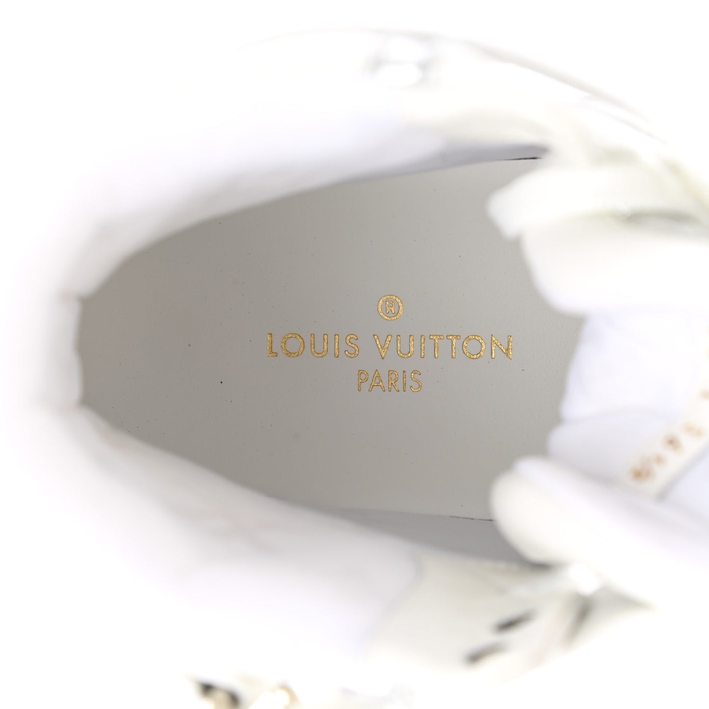 Metallic Calfskin Embossed Monogram Boombox Sneakers 36.5 White Silver