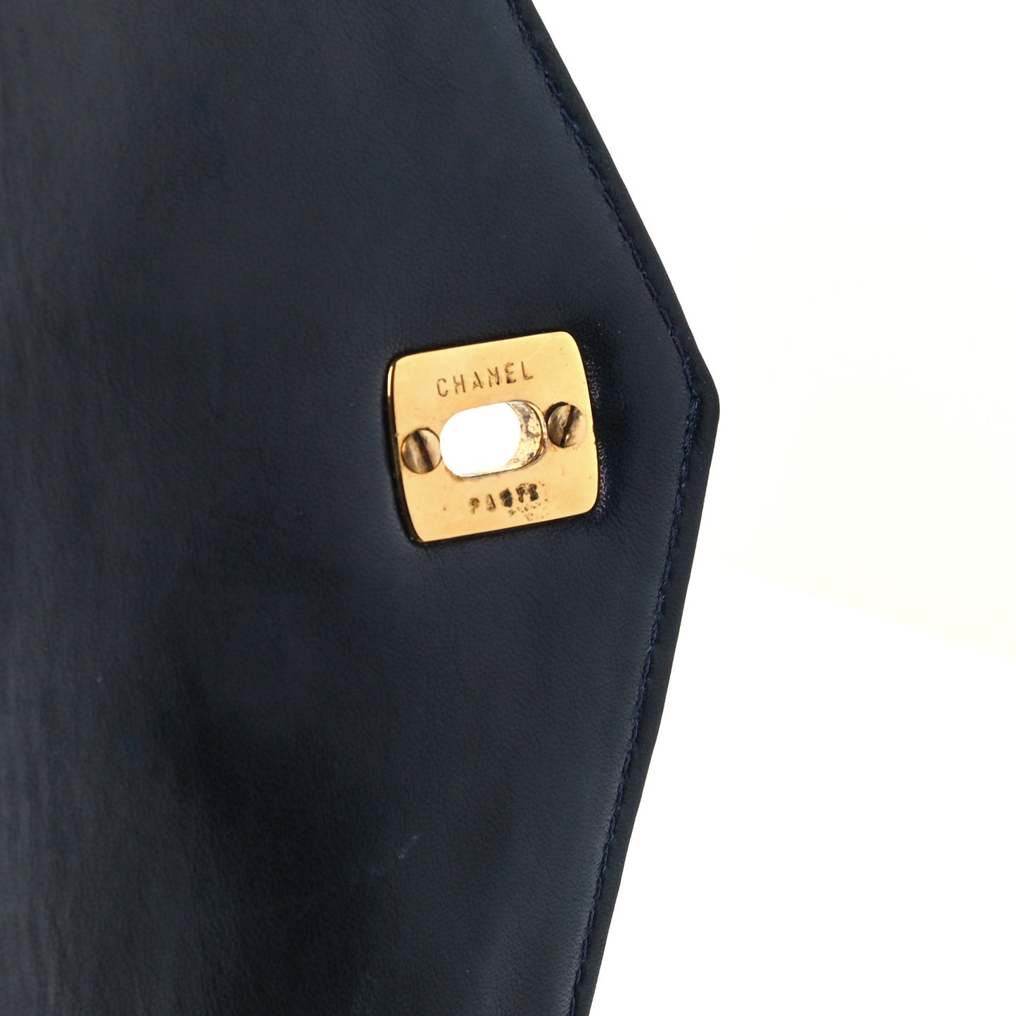 Lambskin Quilted Flap Waist Belt Bag Navy