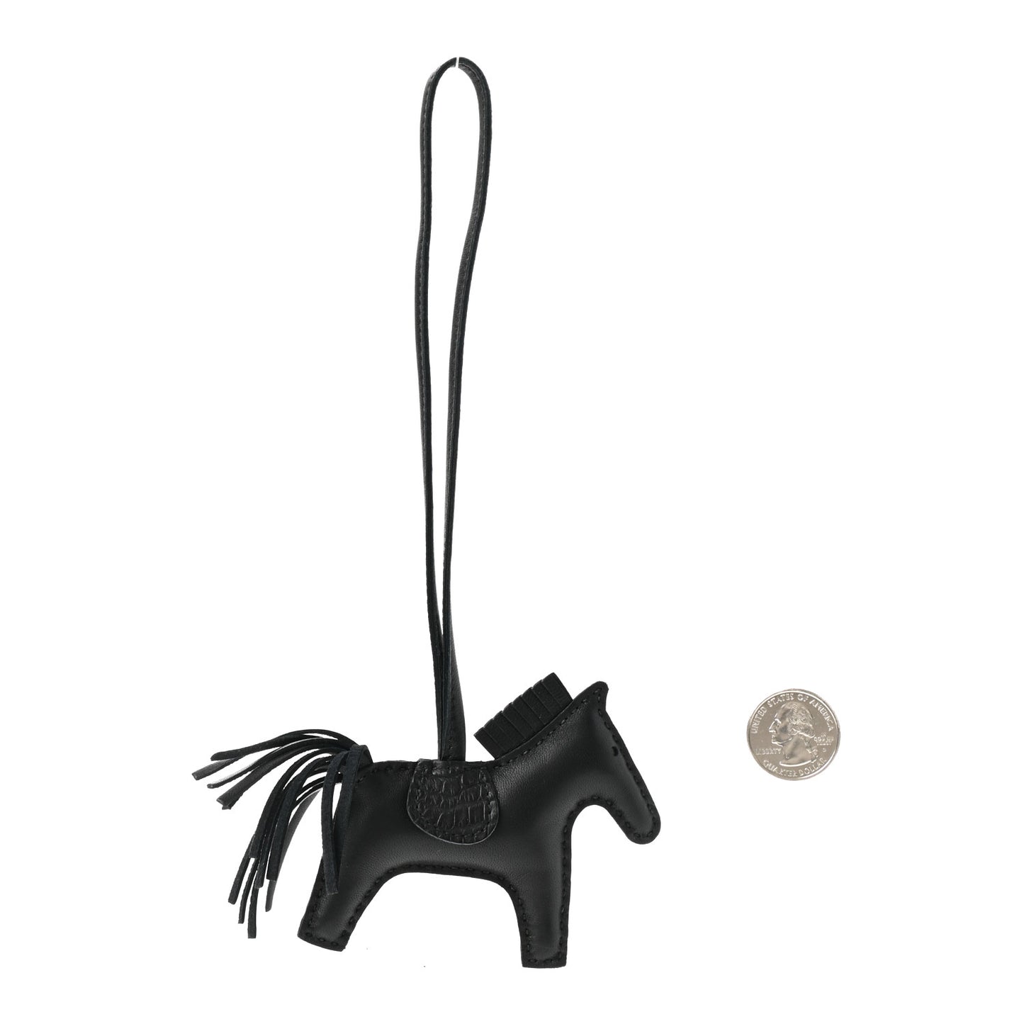 Milo Lambskin Matte Alligator Touch Grigri Rodeo Horse Bag Charm PM So Black