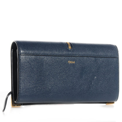 Chloe Leather Ghost Long Zipped Wallet Navy 2 of 8