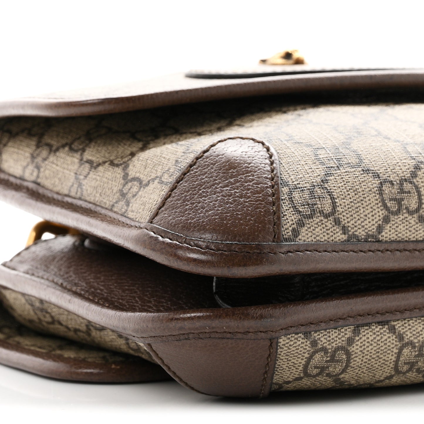 GG Supreme Monogram Web Small Neo Vintage Double Flap Messenger Bag Beige New Acero