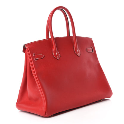 Hermes Epsom Candy Birkin 35 Rouge Casaque Bleu Thalassa 3 of 12