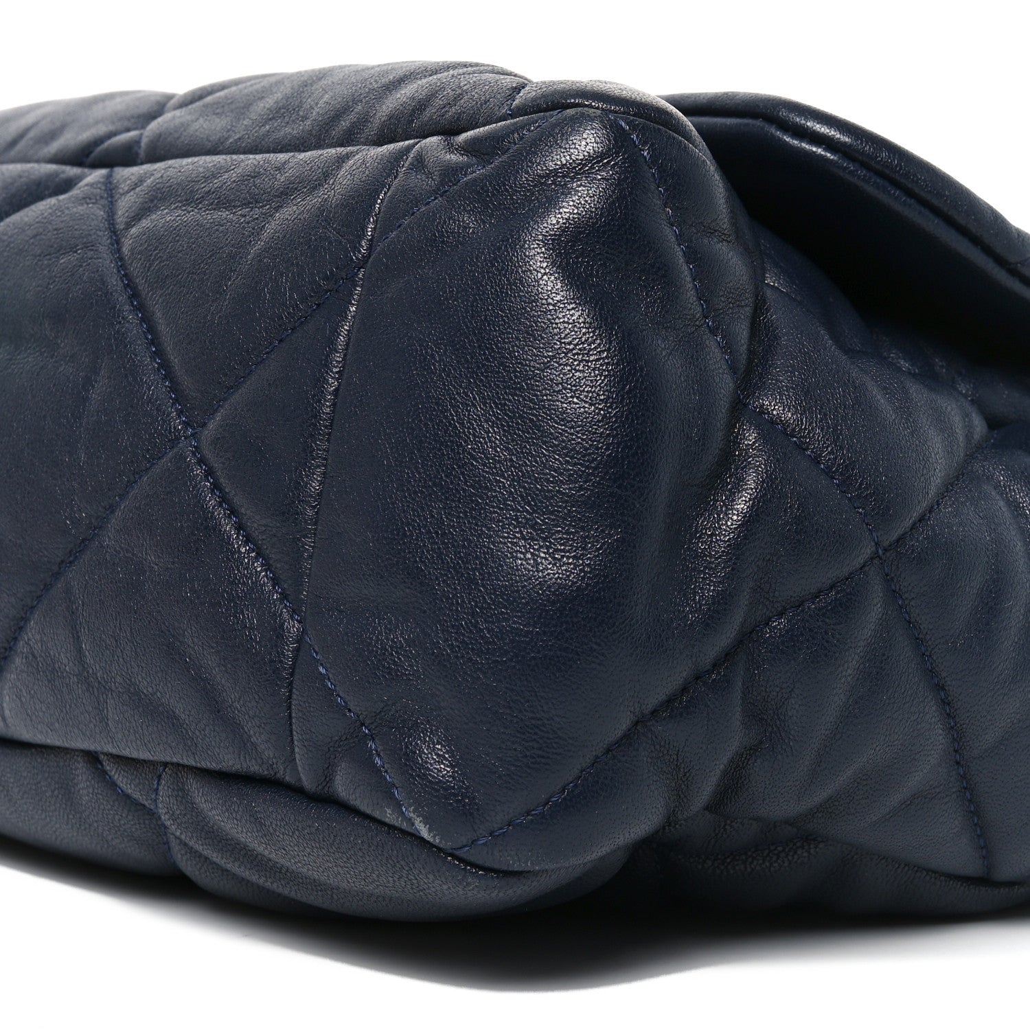 Chanel Goatskin Quilted Maxi Chanel 19 Flap Navy Blue 1777643
