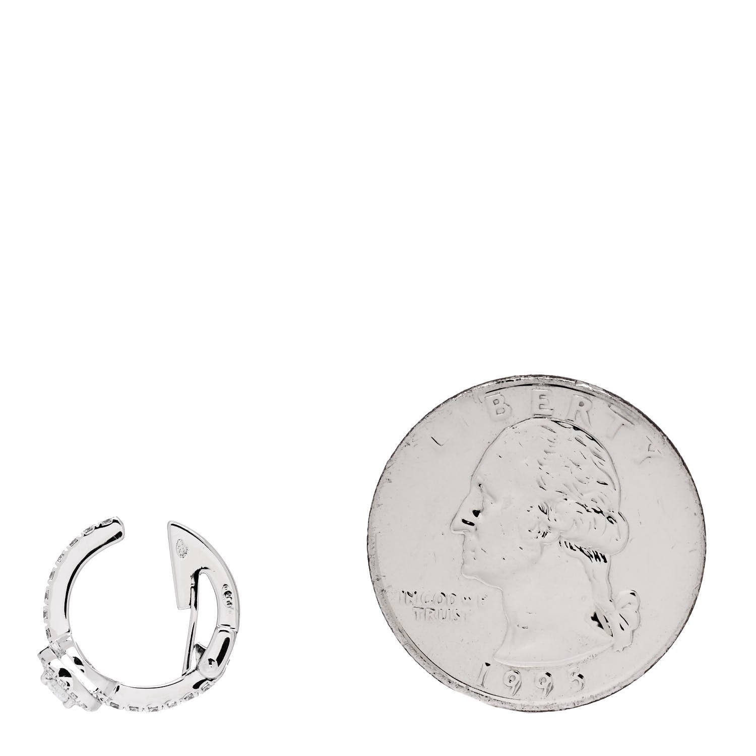 Messika 18K White Gold Diamond My Twin Mono Middle Pear Clip Earring 3 of 4