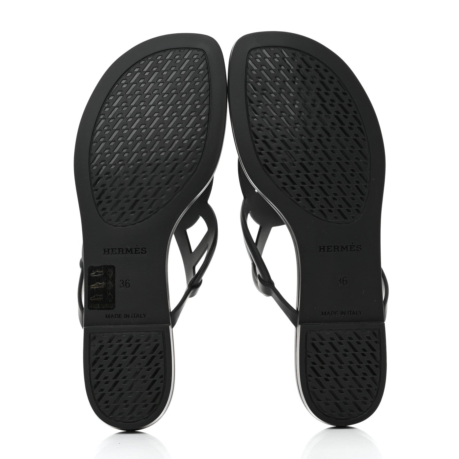 Hermes Rubber Womens Egerie Sandals 36 Black 5 of 9