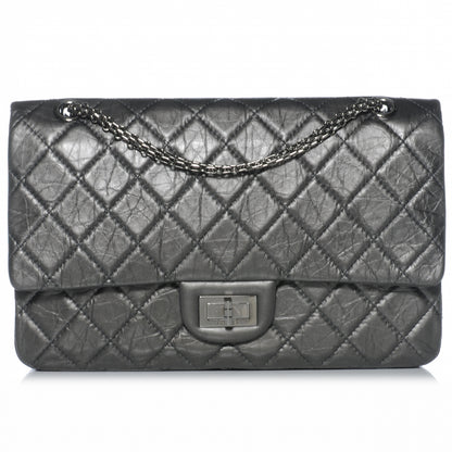 Chanel Aged Calfskin 2.55 Reissue 227 Flap Metallic Black 1 of 8