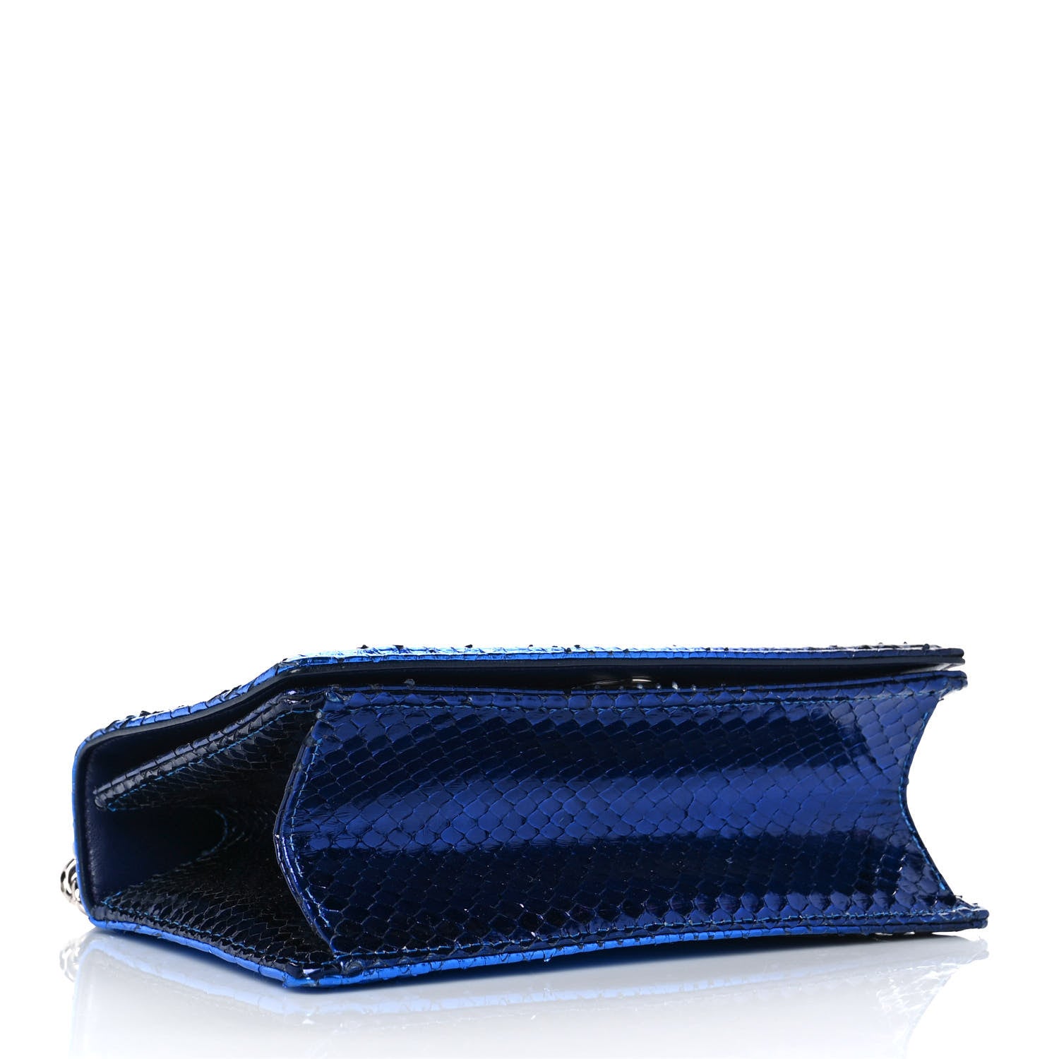 Christian Dior Metallic Python Small Diorama Flap Bag Blue 3 of 7