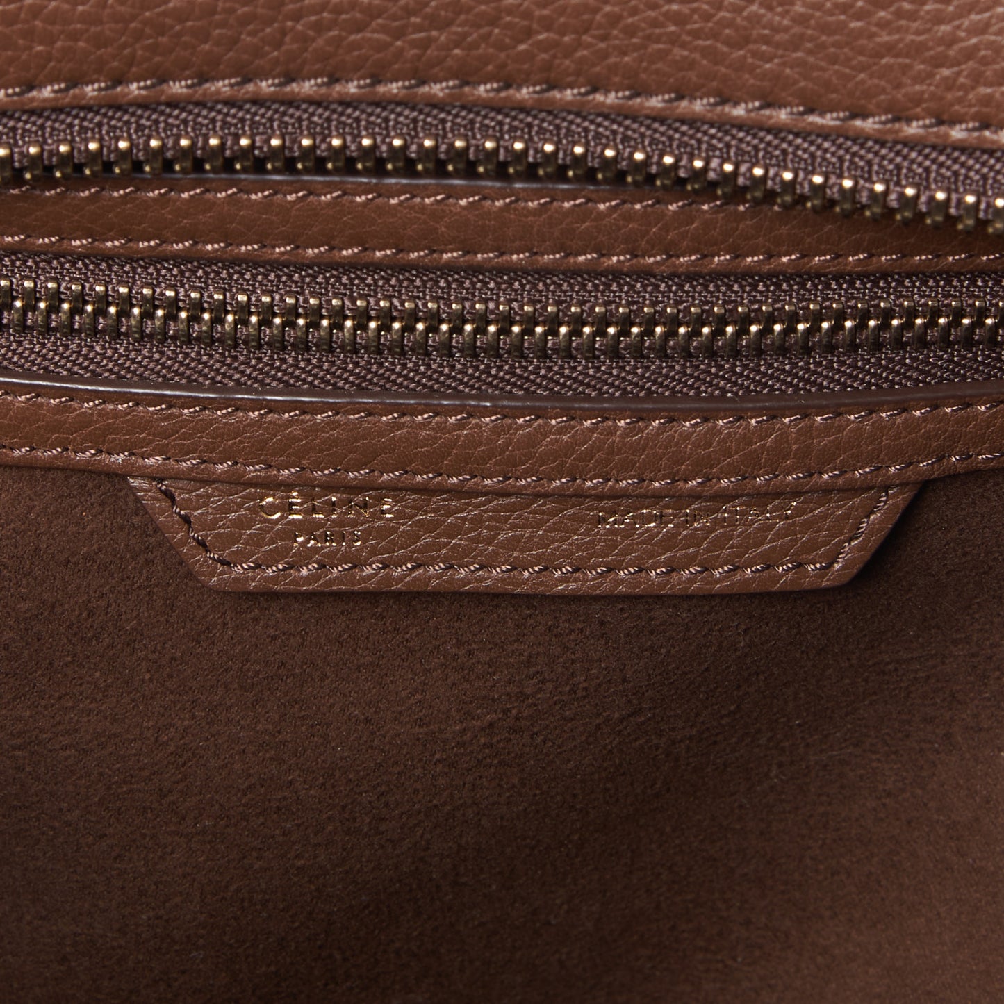 Pebbled Calfskin Micro Luggage Chocolate