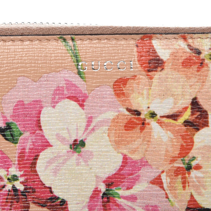 Gucci Shangai Calfskin Blooms Print Zip Around Wallet Pink Apricot Multicolor 8 of 10