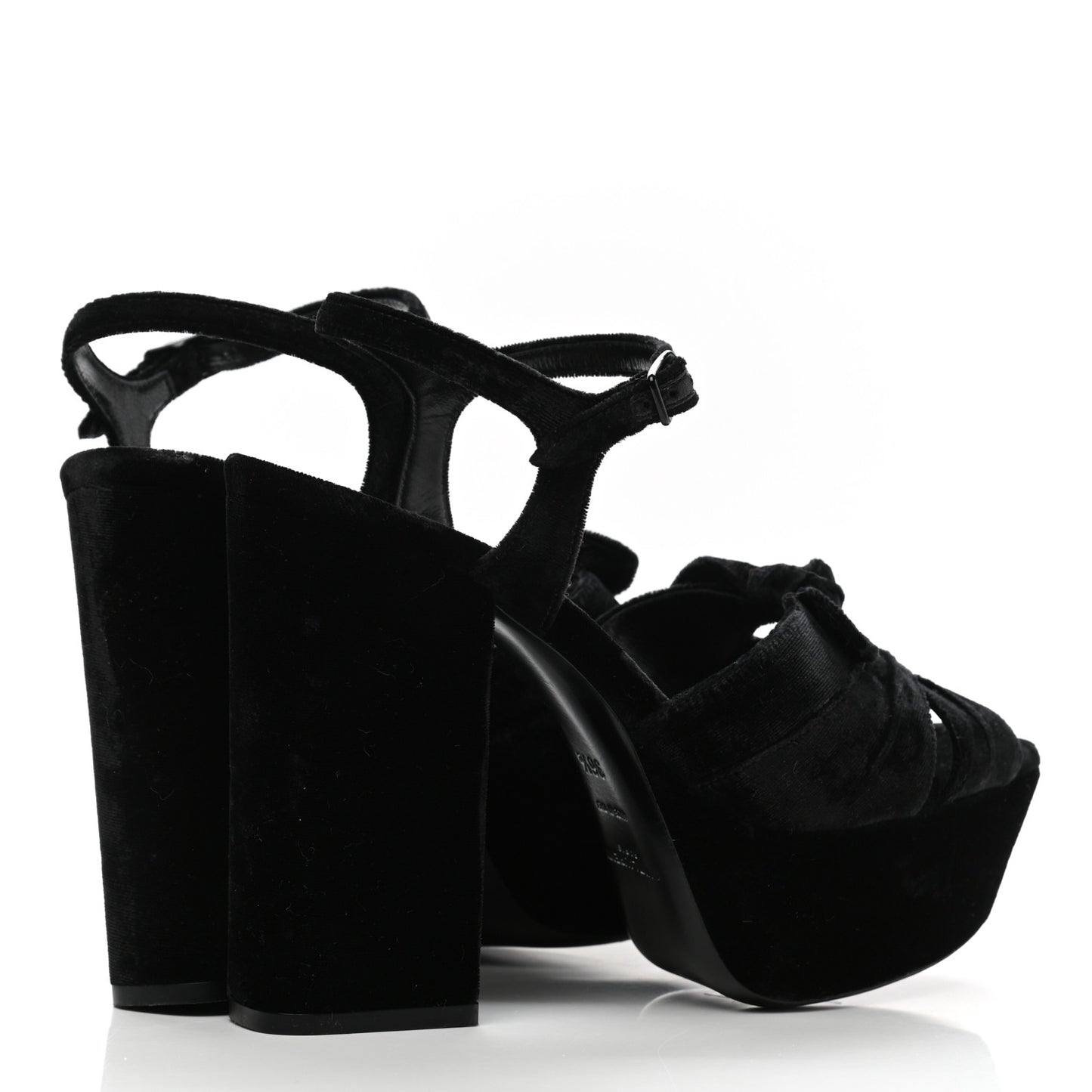 Crushed Velvet Farrah Platform Sandals 36.5 Black