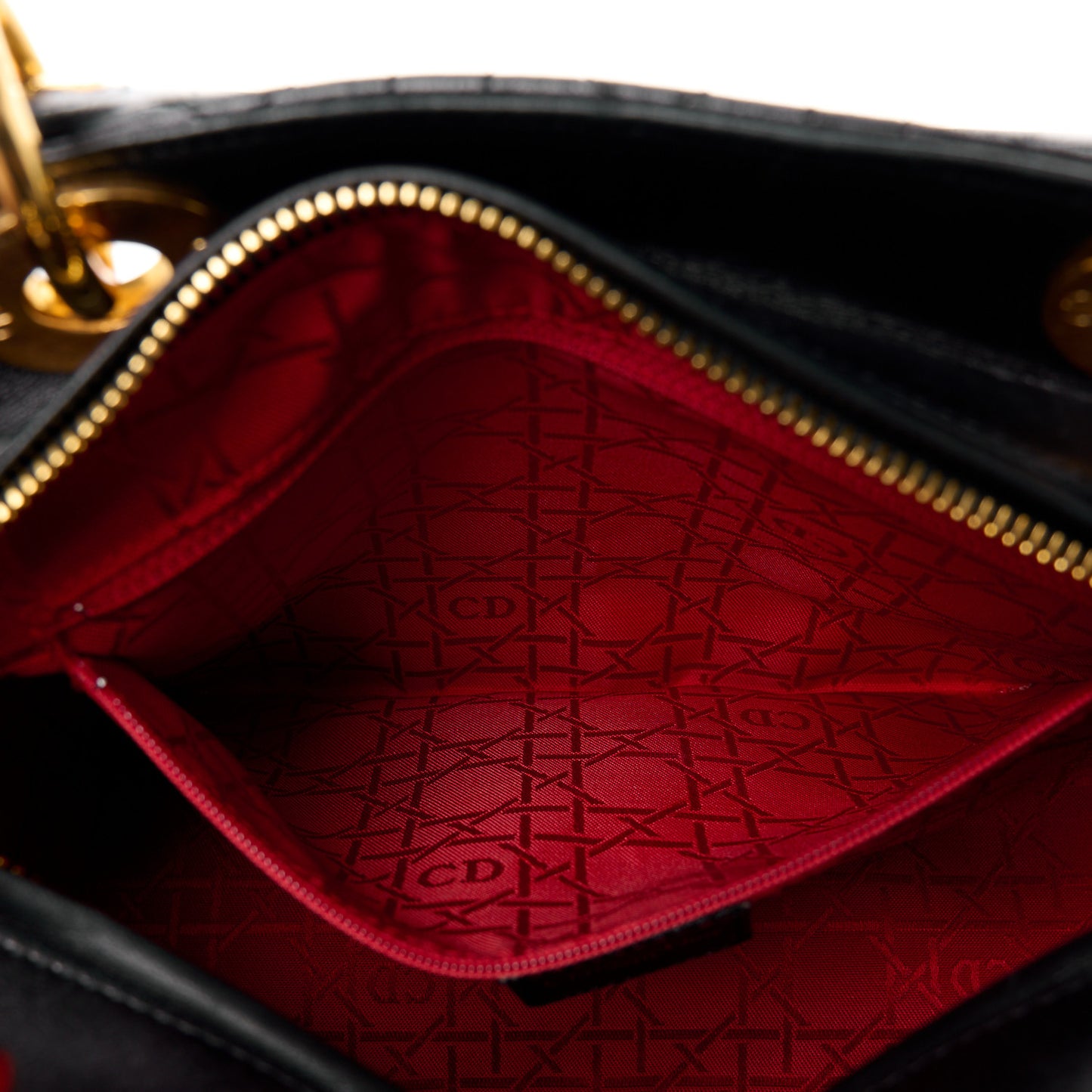 Lambskin Cannage Medium Lady Dior Black