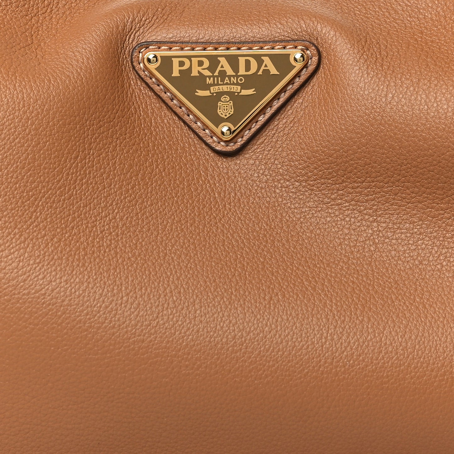 Soft Calfskin Large Shoulder Bag Caramel