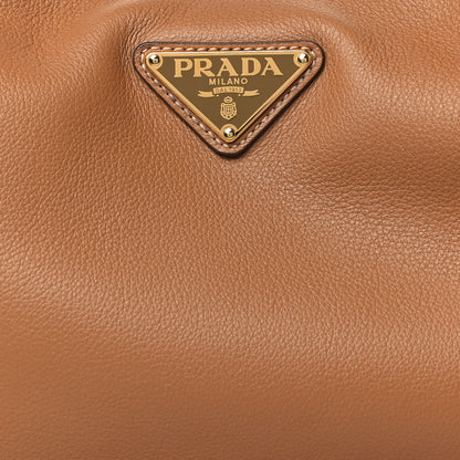 Prada Soft Calfskin Large Shoulder Bag Caramel 7 of 9