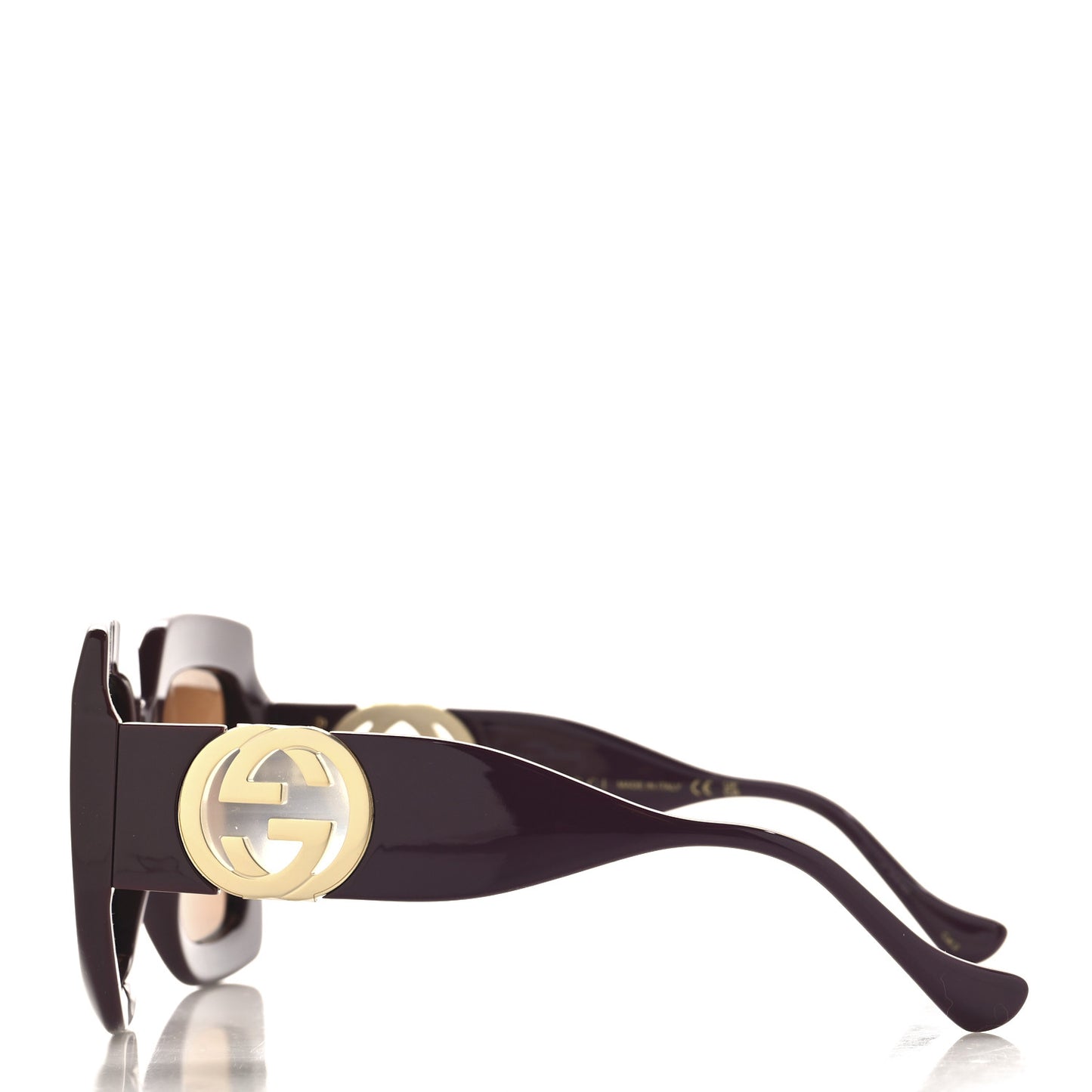 Acetate Rectangular Frame Chain Sunglasses GG1022S Burgundy