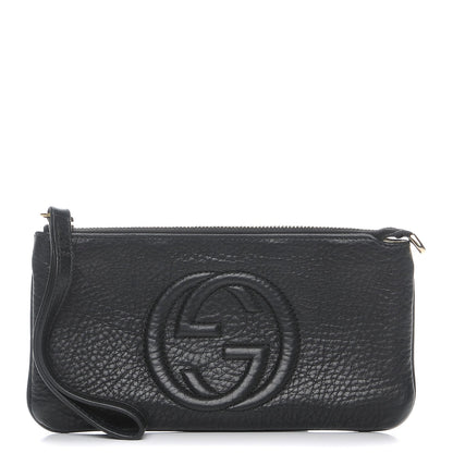 Gucci Pebbled Calfskin Soho Wristlet Black 1 of 9