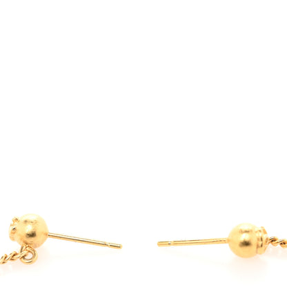 Chanel CC Drop Earrings Matte Gold 3 of 4