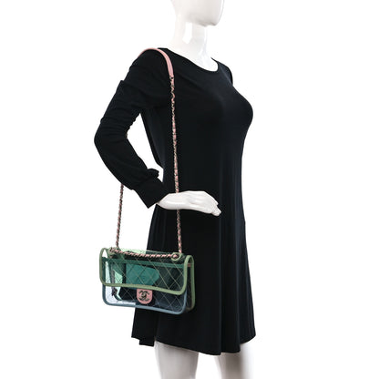 Chanel Lambskin PVC Quilted Medium Coco Splash Flap Blue Green 2 of 14