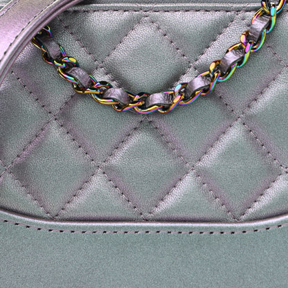 Chanel Iridescent Lambskin Calfskin Quilted Small Gabrielle Clutch With Chain Light Purple 9 of 12