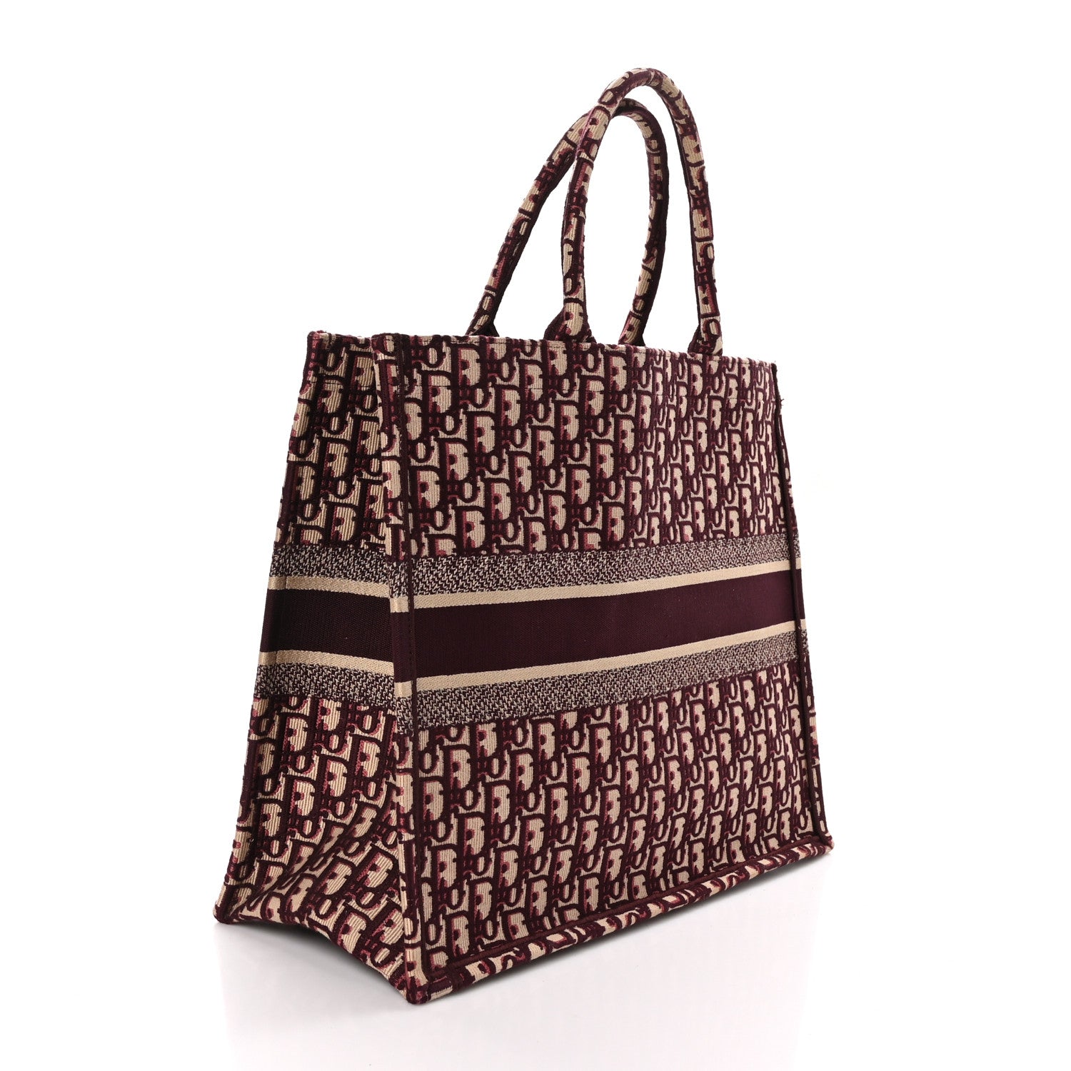 Christian Dior Oblique Large Book Tote Burgundy Multicolor 3 of 10