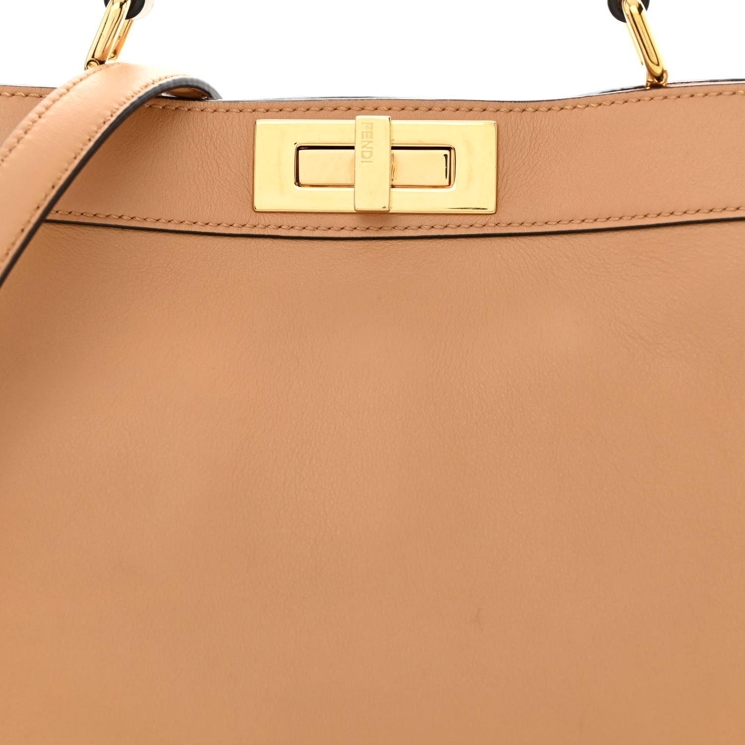 Fendi Vitello Seta Shiny Nappa Medium Peekaboo I SEE U Satchel Miele Scuro Light Rose 10 of 12
