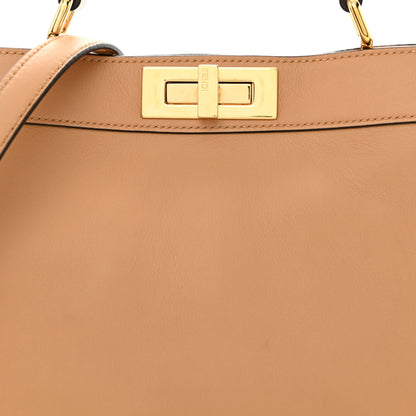 Fendi Vitello Seta Shiny Nappa Medium Peekaboo I SEE U Satchel Miele Scuro Light Rose 10 of 12
