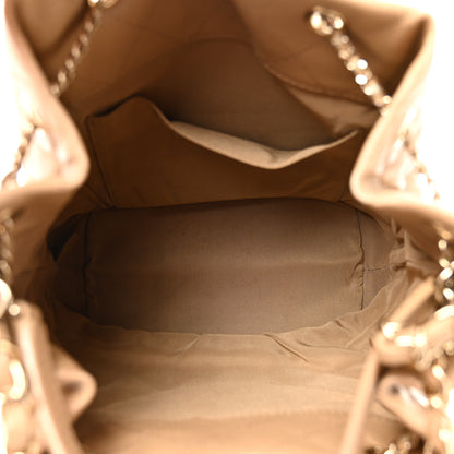 Chanel Caviar Quilted Large Rolled Up Bucket Drawstring Bag Beige 5 of 11