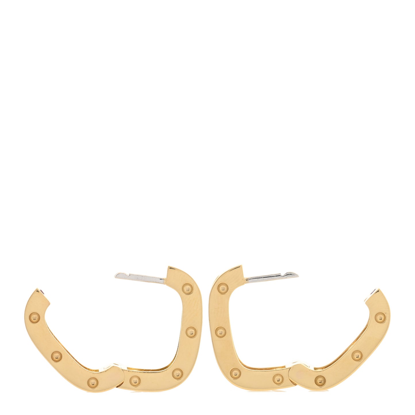 18K Yellow Gold Diamond Pois Moi Hoop Earrings