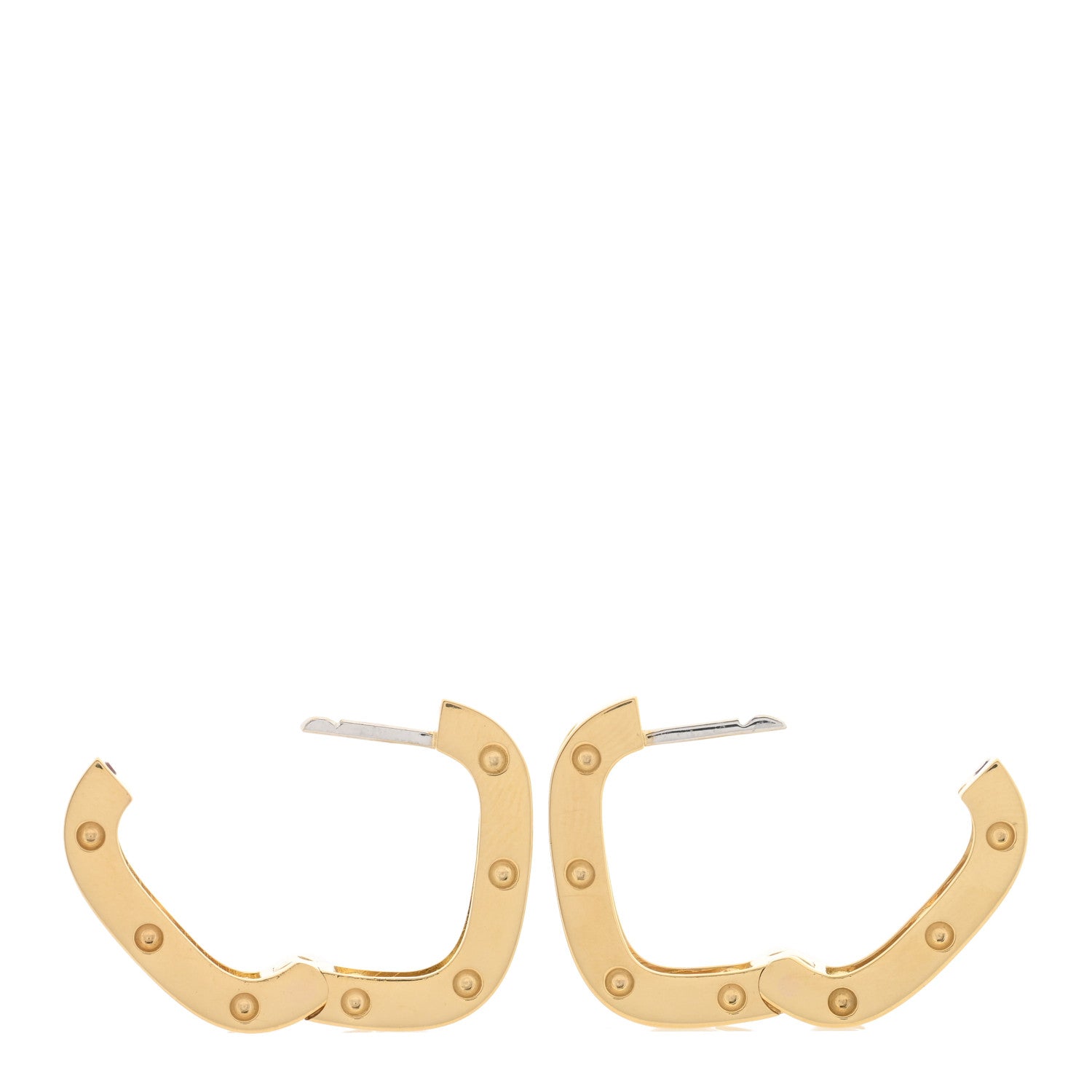 Roberto Coin 18K Yellow Gold Diamond Pois Moi Hoop Earrings 3 of 5