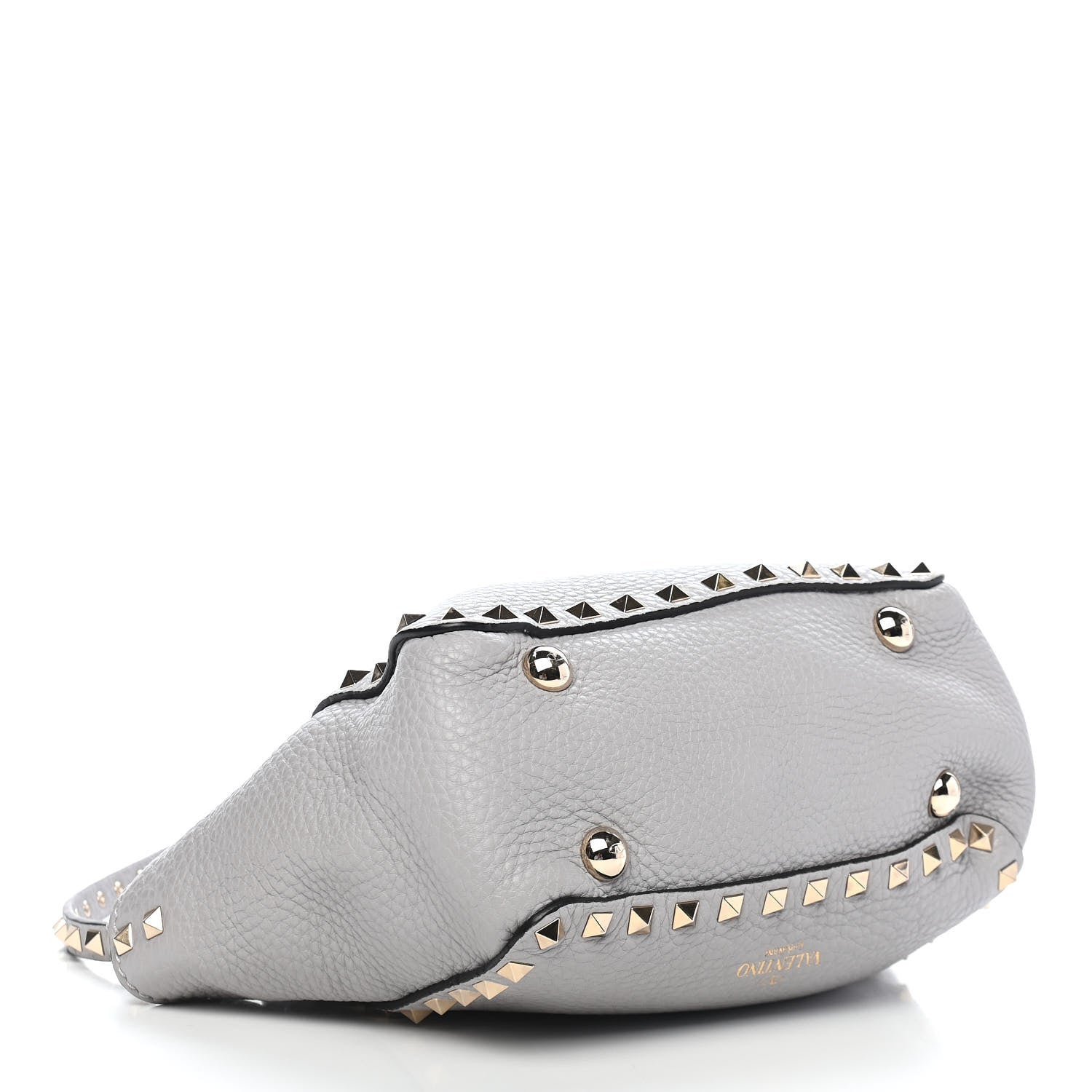 Valentino Garavani Grained Calfskin Mini Rockstud Tote Pastel Grey 3 of 7