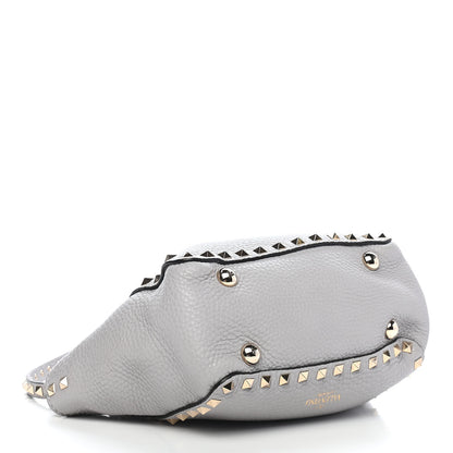 Valentino Garavani Grained Calfskin Mini Rockstud Tote Pastel Grey 3 of 7