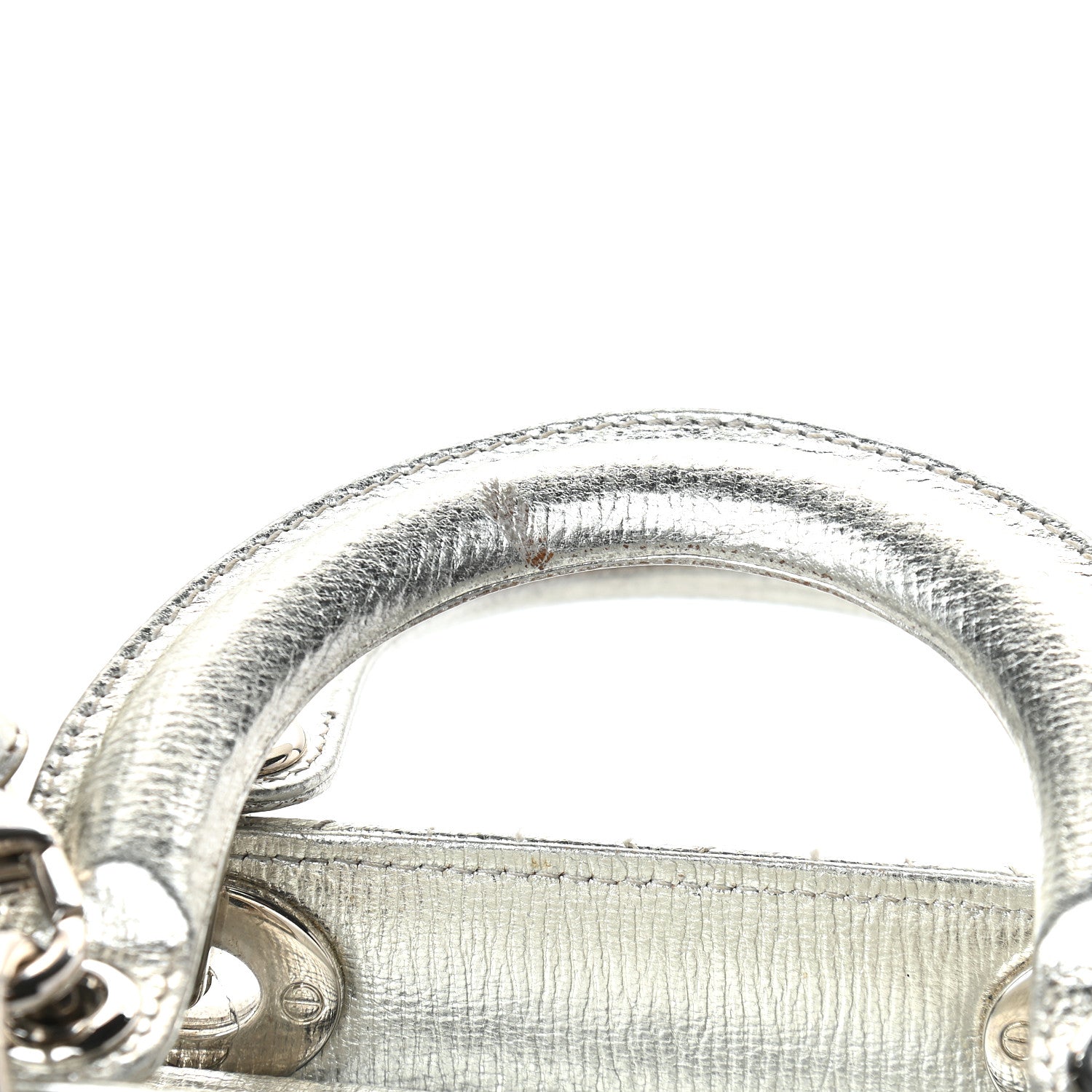 Christian Dior Metallic Grained Calfskin Cannage Small Lucky Badges My Lady Dior Silver 10 of 10