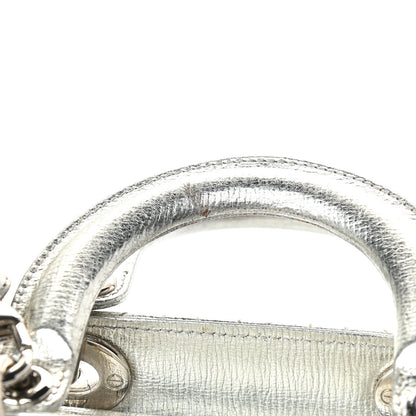 Christian Dior Metallic Grained Calfskin Cannage Small Lucky Badges My Lady Dior Silver 10 of 10
