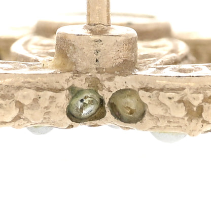 Chanel Pearl Crystal CC Earrings Light Gold 6 of 7