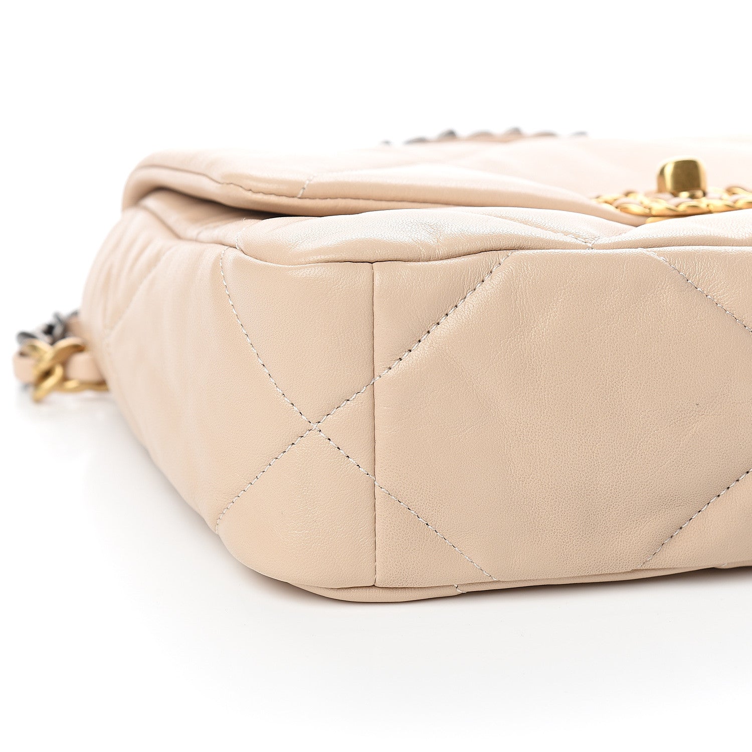Chanel Lambskin Quilted Medium 19 Flap Beige 7 of 10