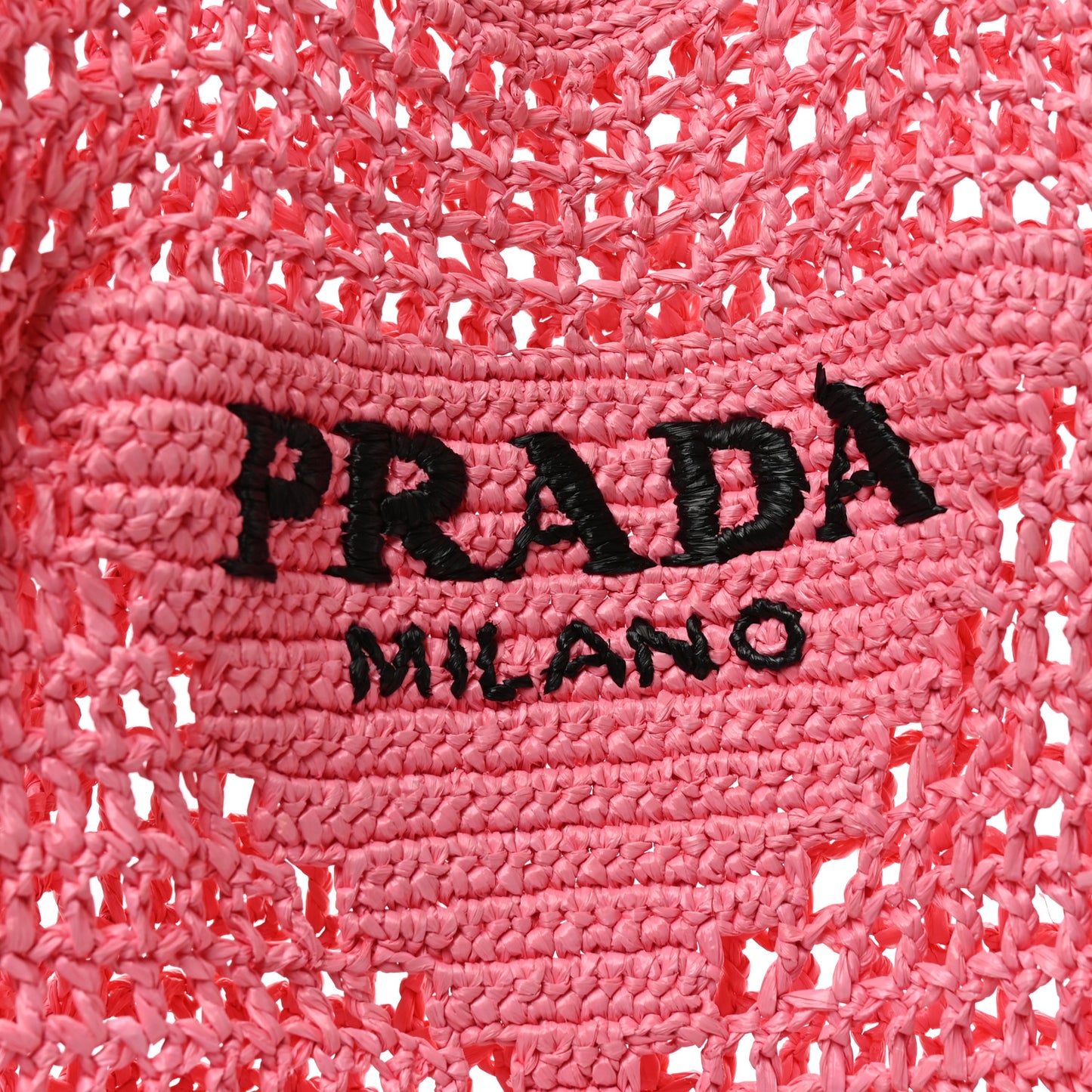 Yarn Raffia Effect Crochet Logo Embroidered Tote Bag Petalo